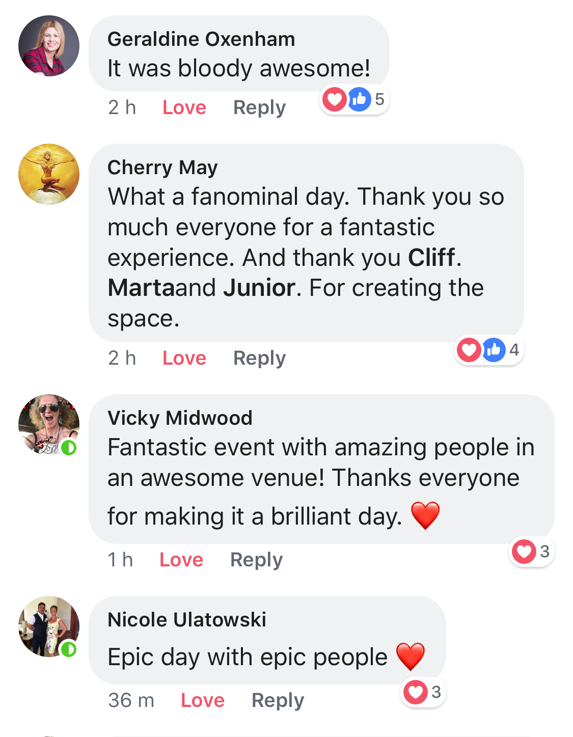 Geraldine, Cherry, Vicky and Nicole comments on consious meet up